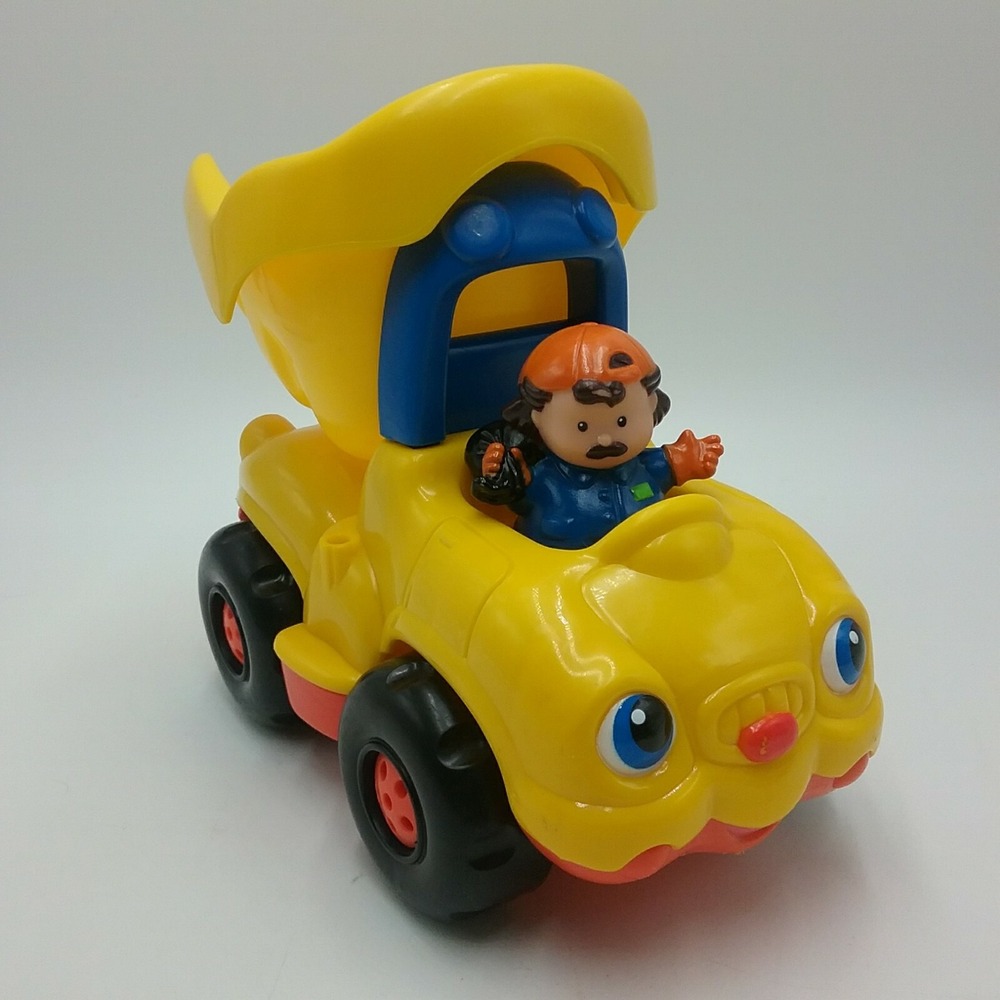 Fisher Price Little People Construction Dump Truck w Sounds Yellow Garbage Man